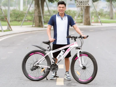 Xe đạp địa hình DT Z1000 – Trắng/đen (Vành đúc 6 đao)